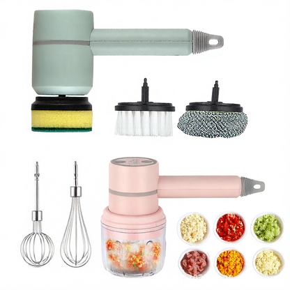 3-in-1 Multifunctional USB Electric Mixer & Cleaner – Whisk, Blend & Scrub in Seconds (Rechargeable & Portable)