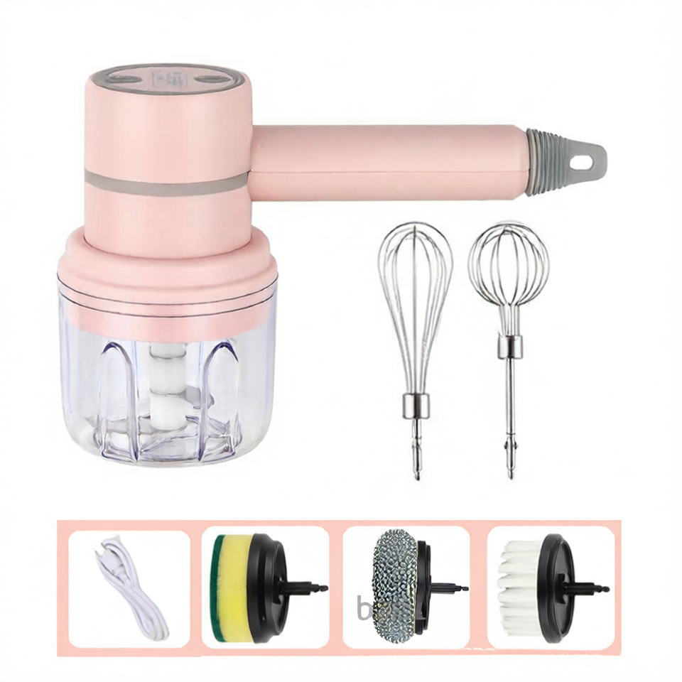 3-in-1 Multifunctional USB Electric Mixer & Cleaner – Whisk, Blend & Scrub in Seconds (Rechargeable & Portable)