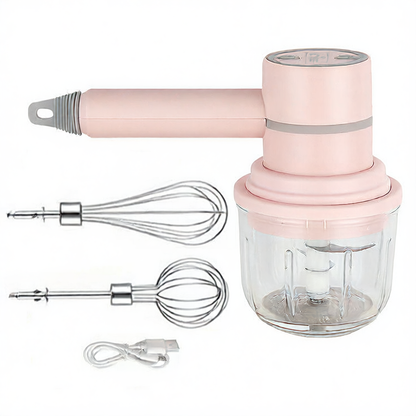 3-in-1 Multifunctional USB Electric Mixer & Cleaner – Whisk, Blend & Scrub in Seconds (Rechargeable & Portable)