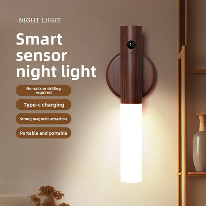 Smart Motion Sensor Night Light – Rechargeable Human Body Sensor LED Wall Lamp for Hallway, Bedroom, Stairs & Closet (Auto On/Off, Wireless)